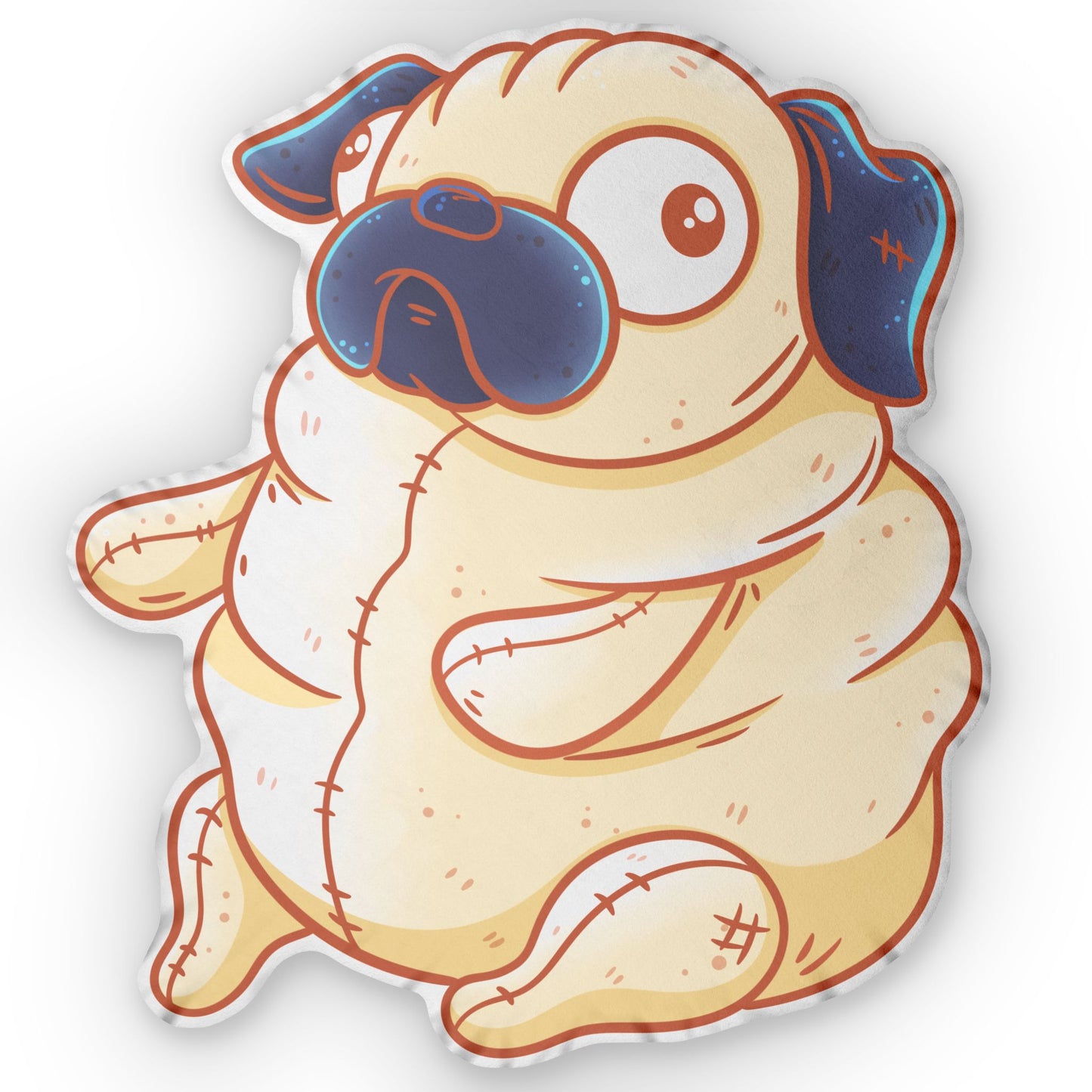 Pug Book Character Custom Shaped Pillows, Reading Nook Plushie