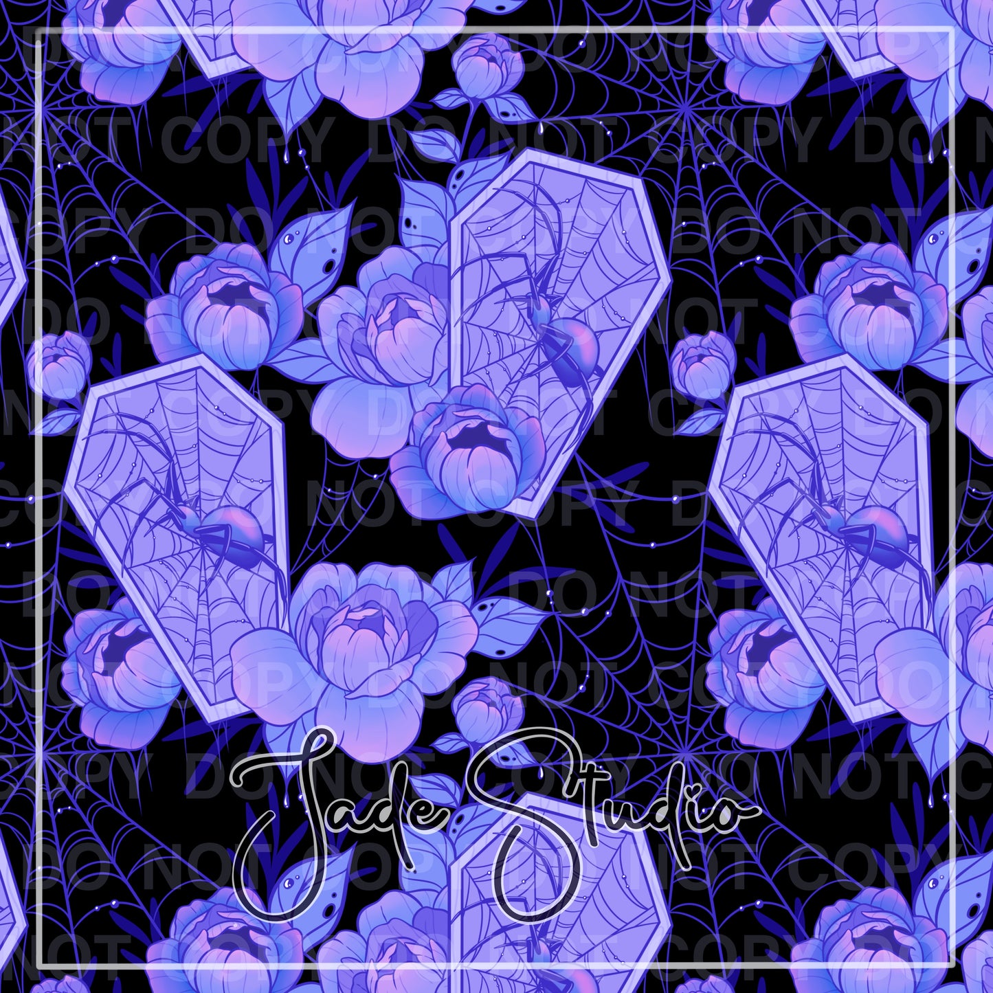 Hextober Day 1- Coffin Seamless Pattern