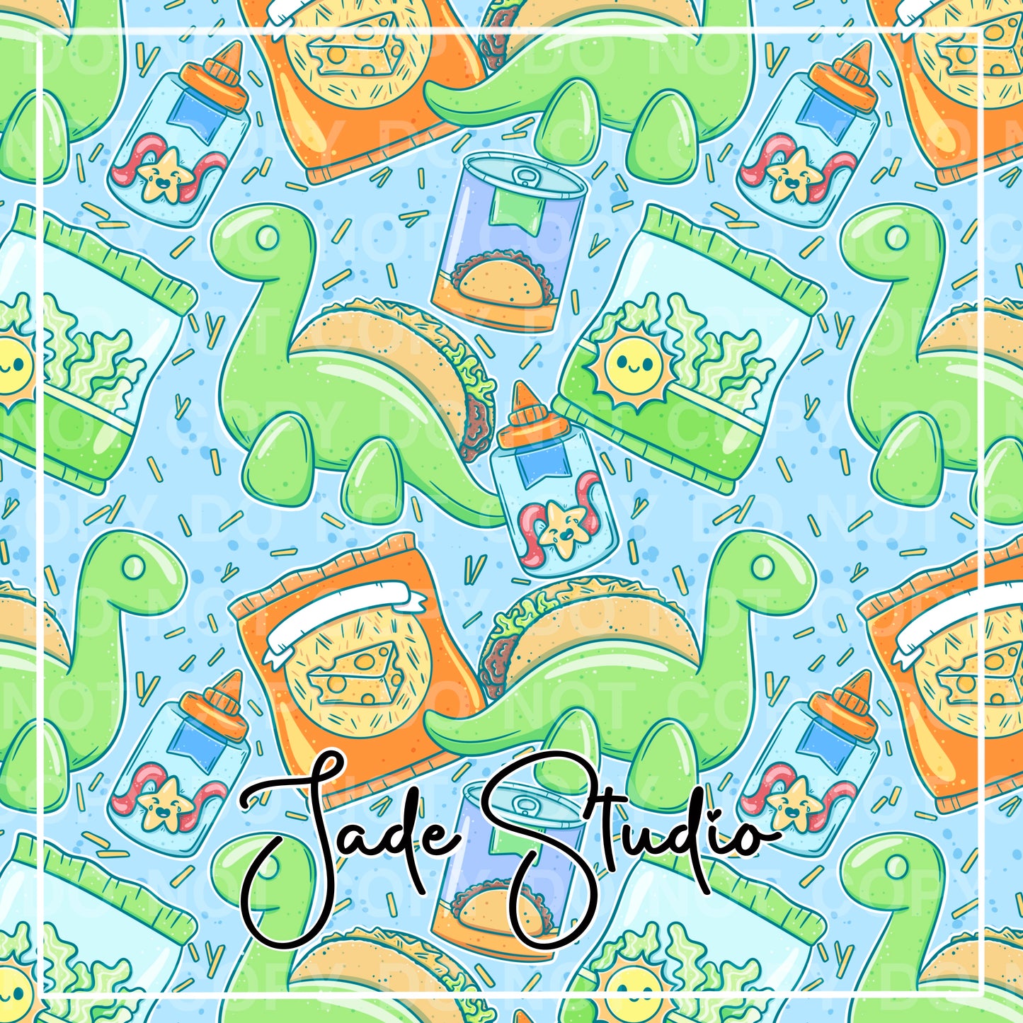 Tacosaurus Seamless Pattern