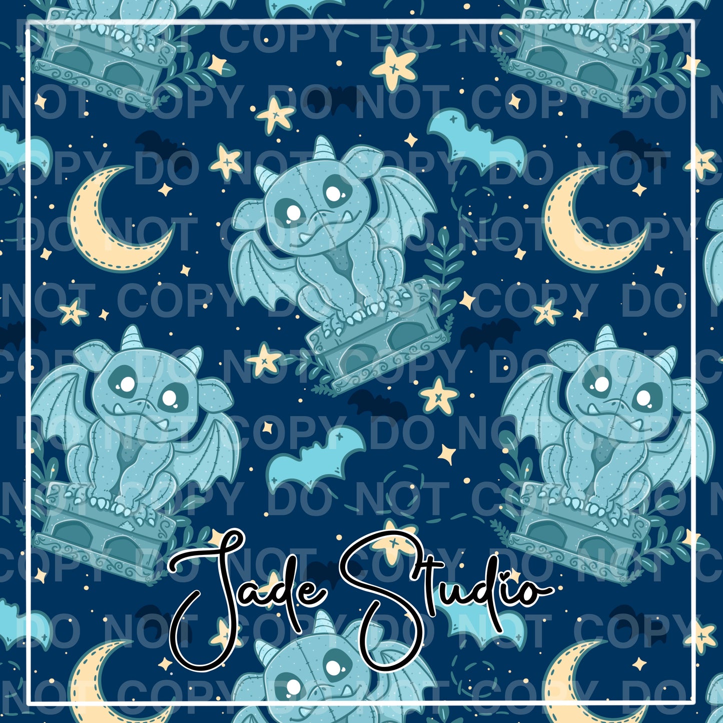 Hextober Day 2- Gargoyle Seamless Pattern