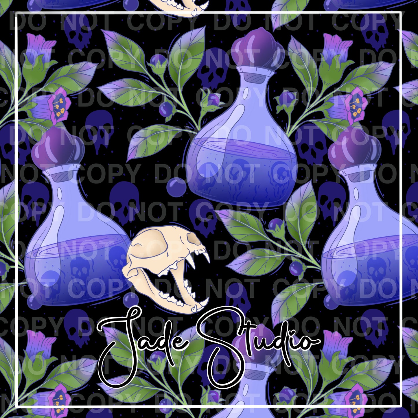 Hextober Day 4- Belladonna Seamless Pattern