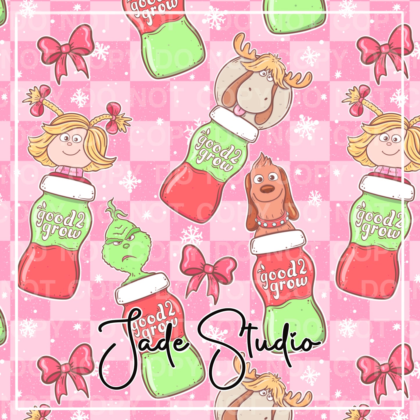 Grinchmas Drinks Seamless Pattern