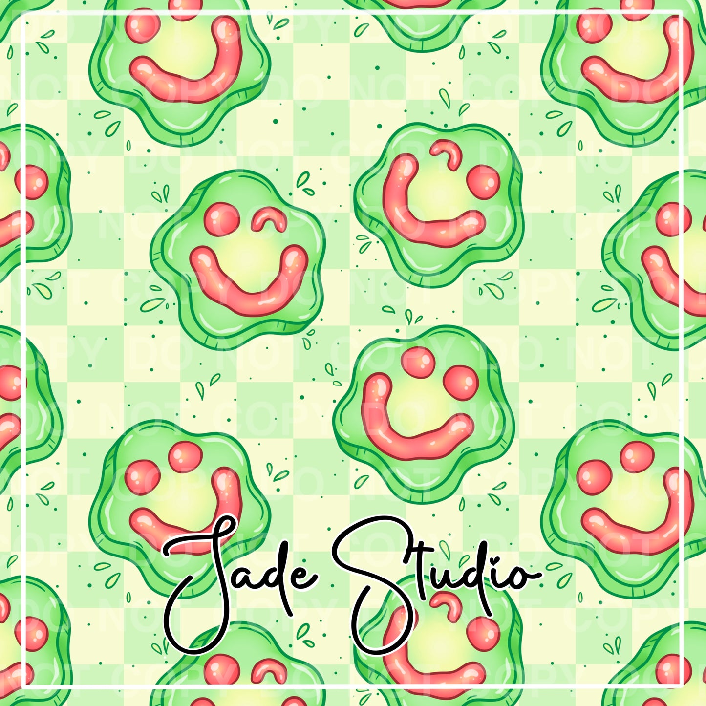 Smiley Pickles Seamless Pattern