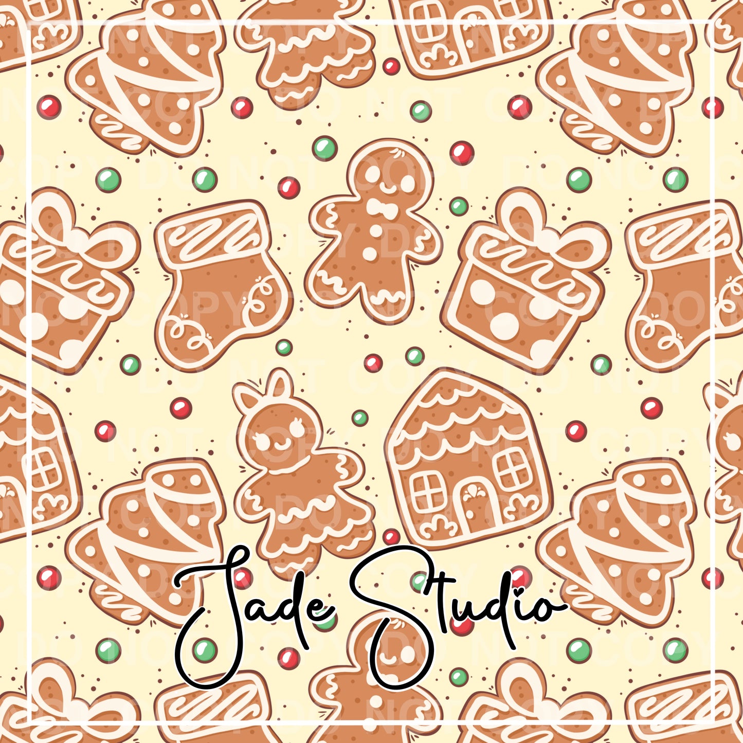 Gingerbread Cookies Seamless Pattern