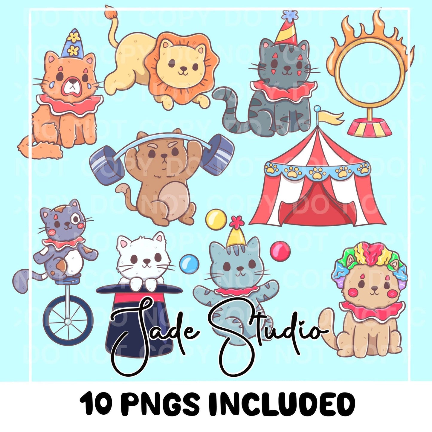 Circus Cats Clip Art Bundle
