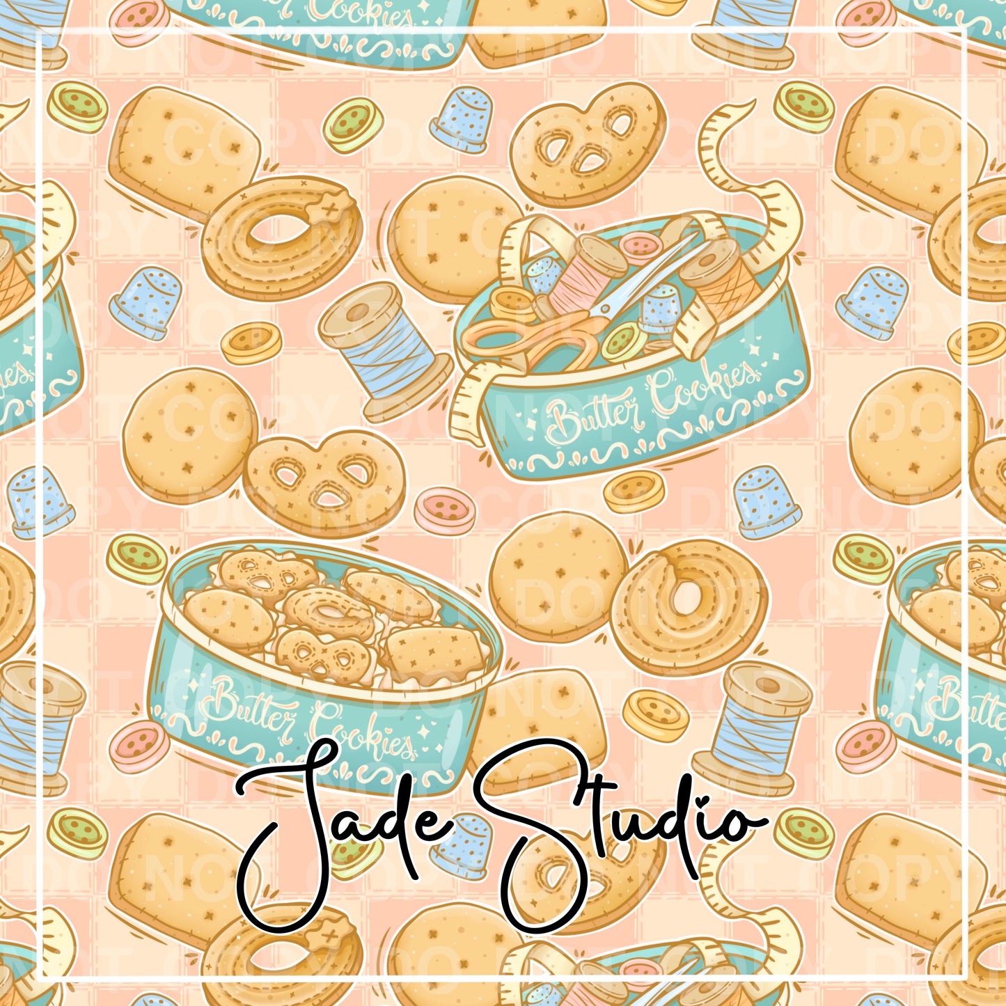 Cookie Tin Seamless Pattern