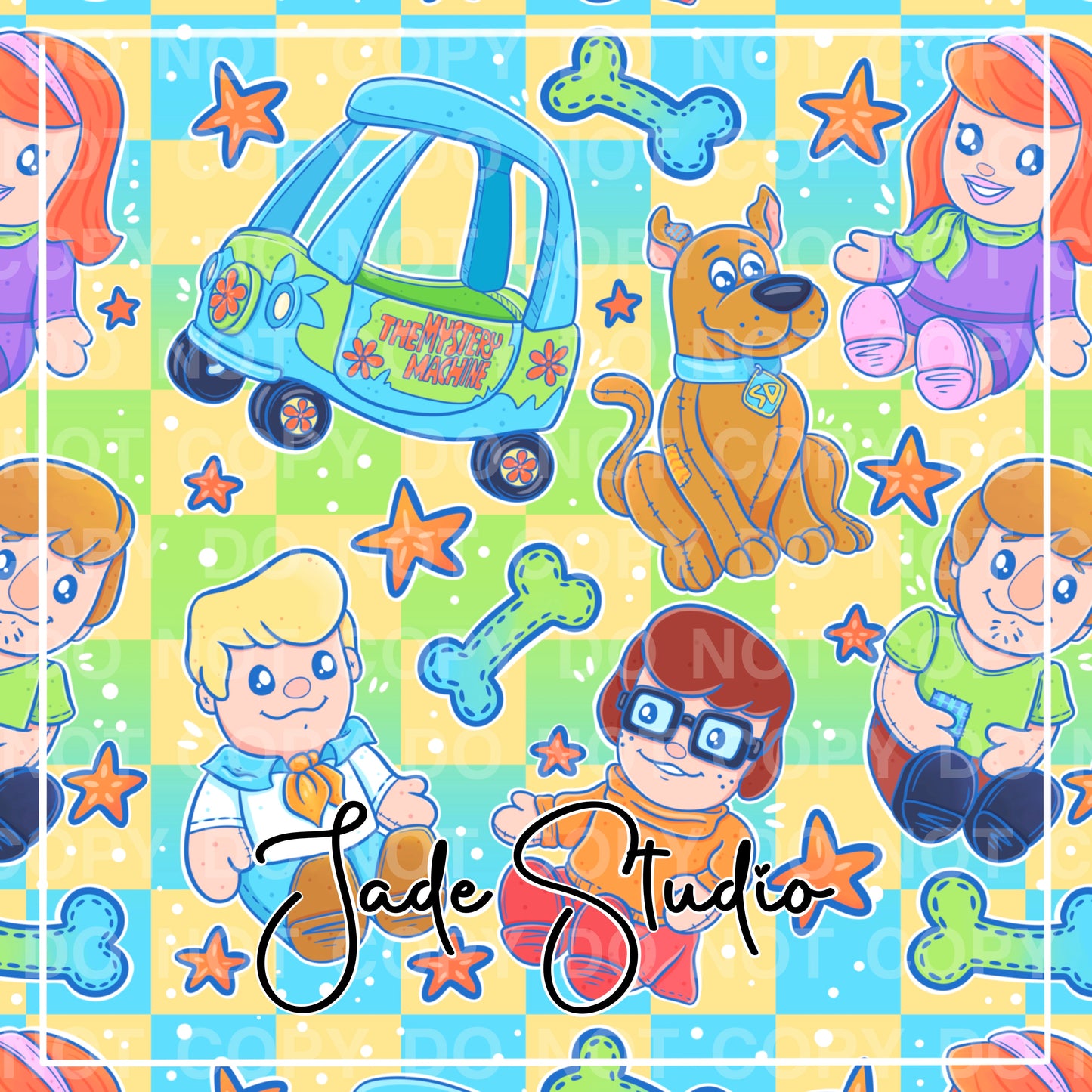 Mystery Toys Seamless Pattern
