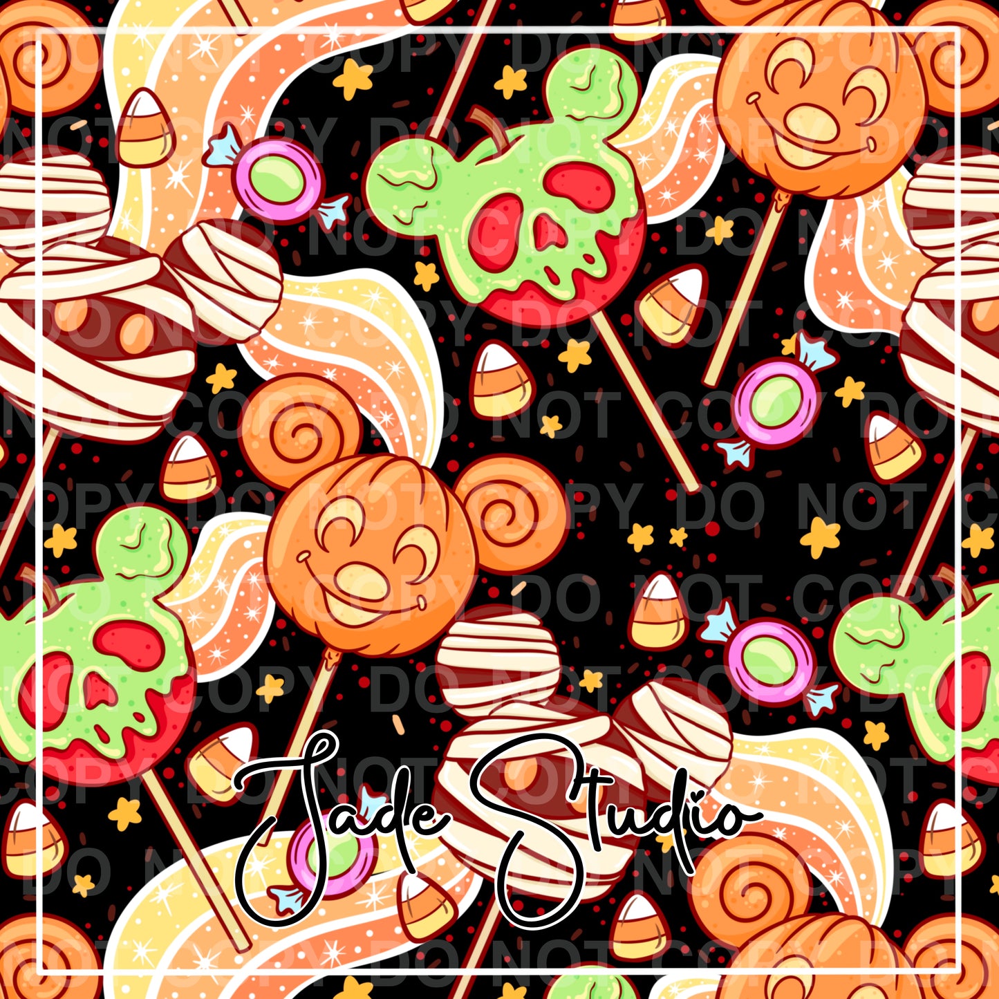 Spooky Cake Pops Seamless Pattern