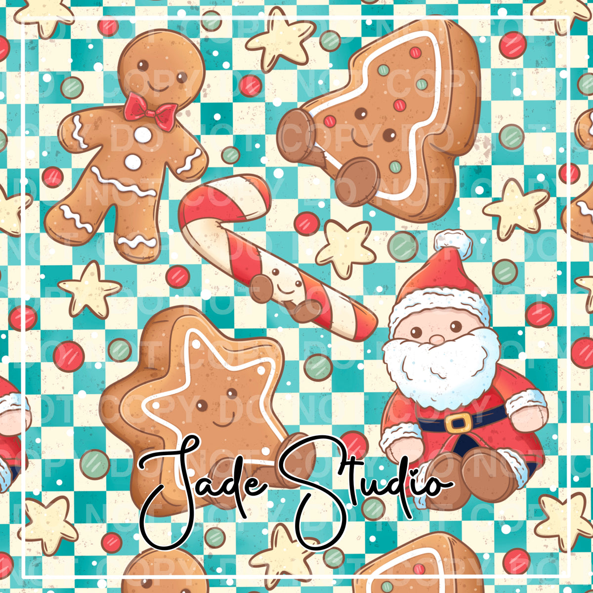 Gingerbread Jelly Plushies Seamless Pattern