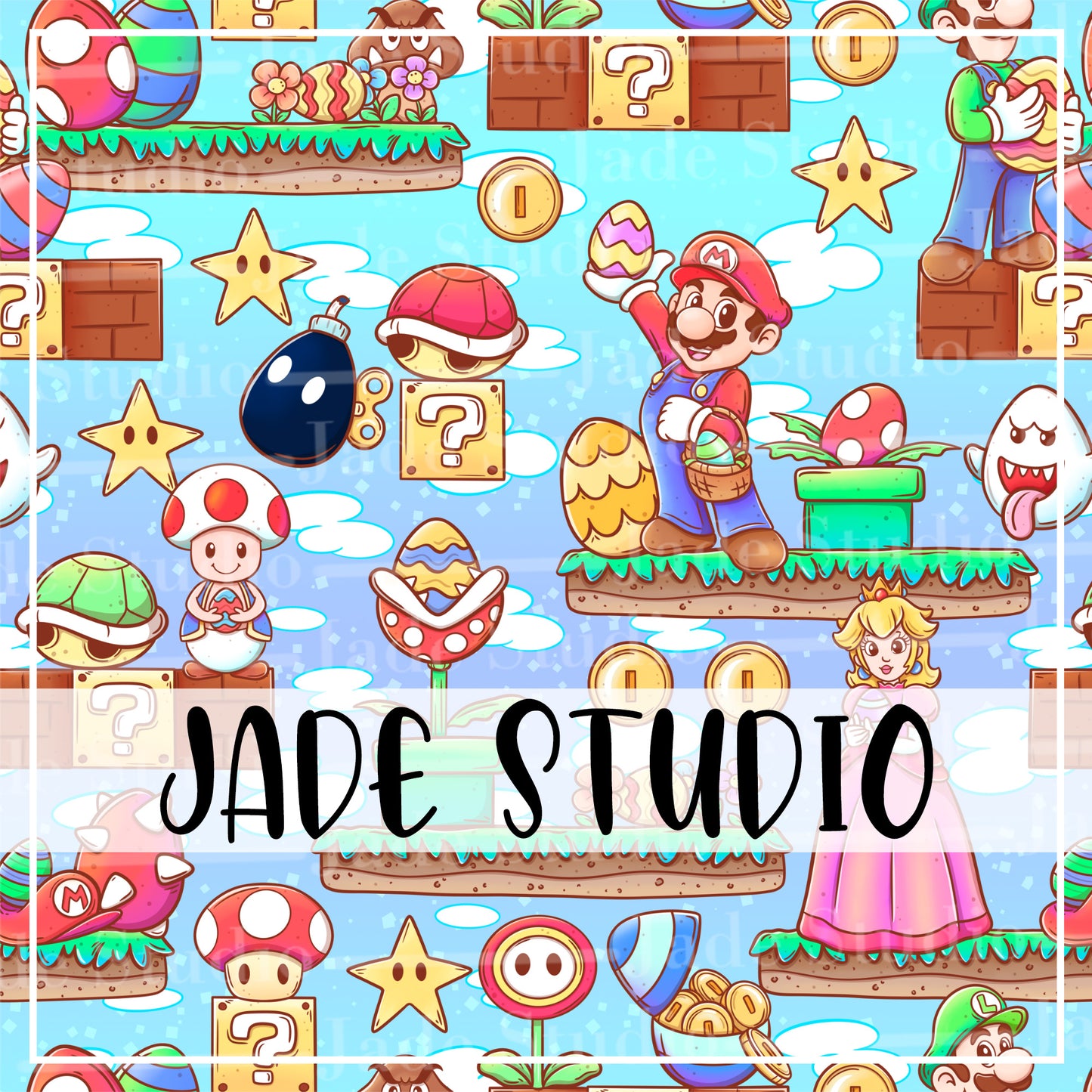 Super Egg Hunt Seamless Pattern