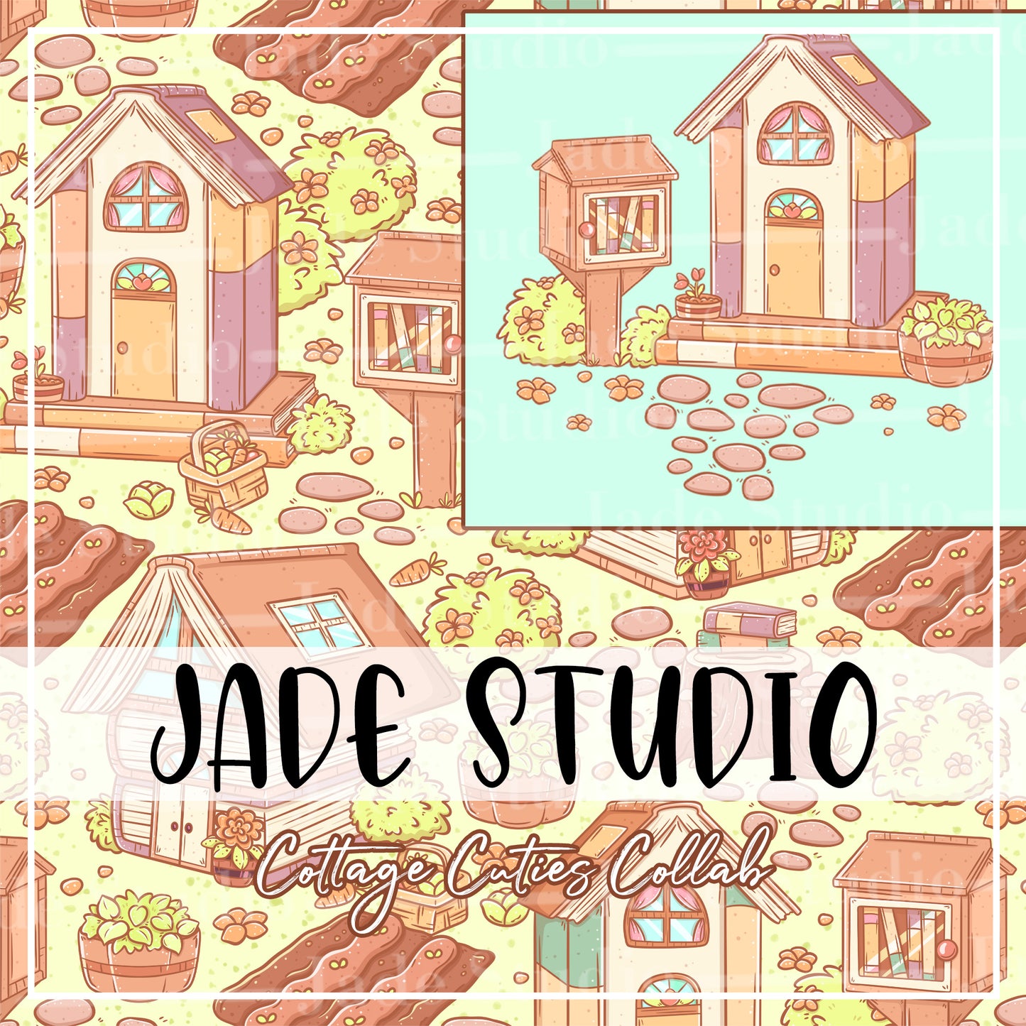 Cottage Collab Bundle Book Village Seamless Pattern