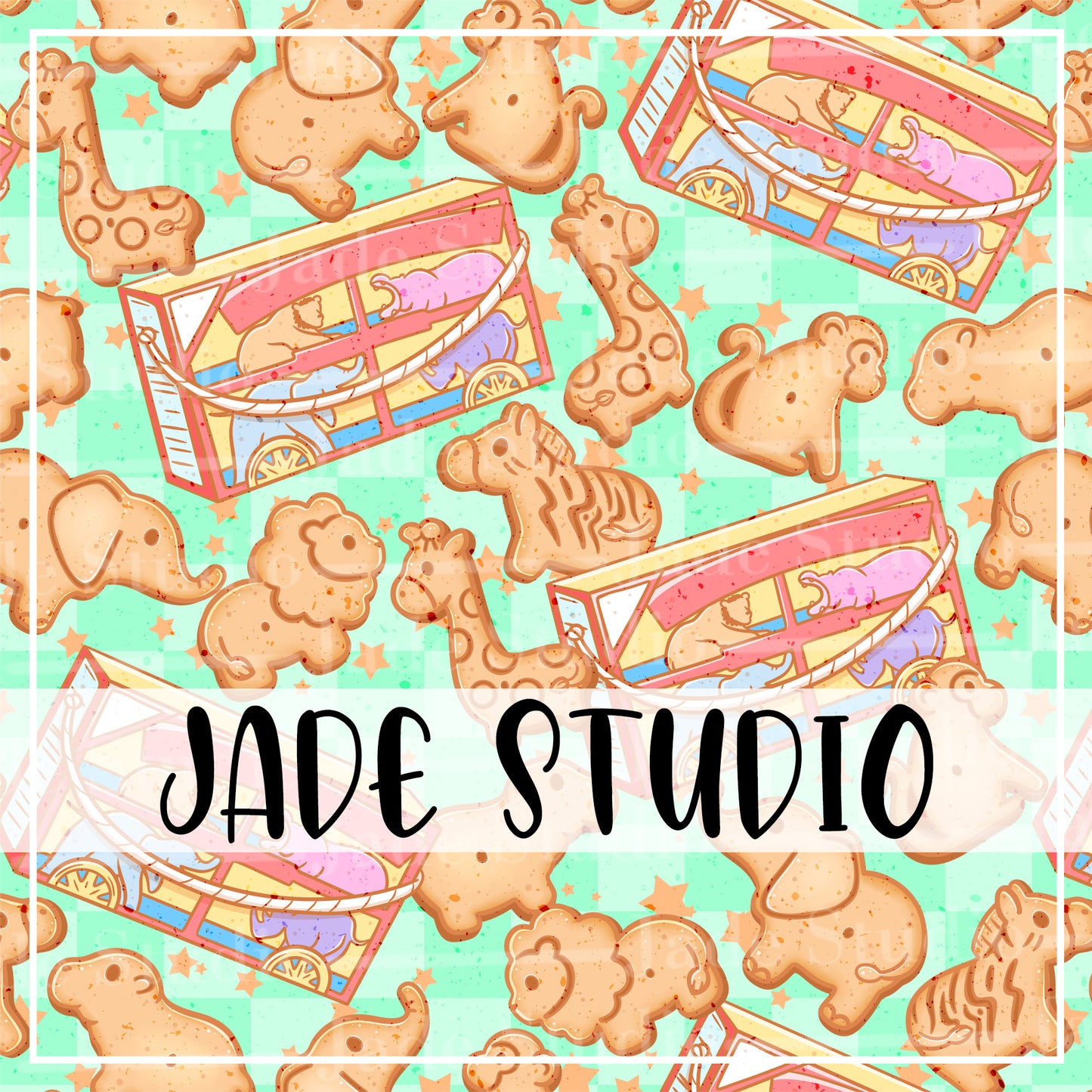 Animal Crackers Seamless Pattern