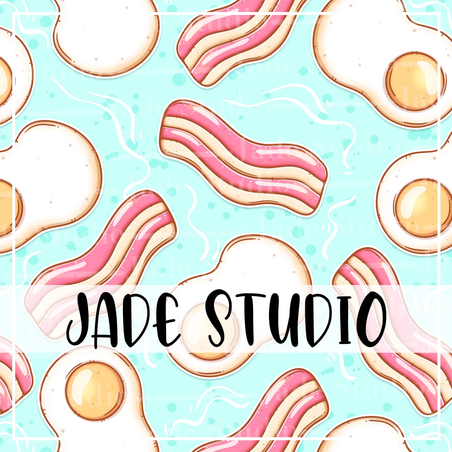 Bacon and Eggs Floaties Seamless Pattern
