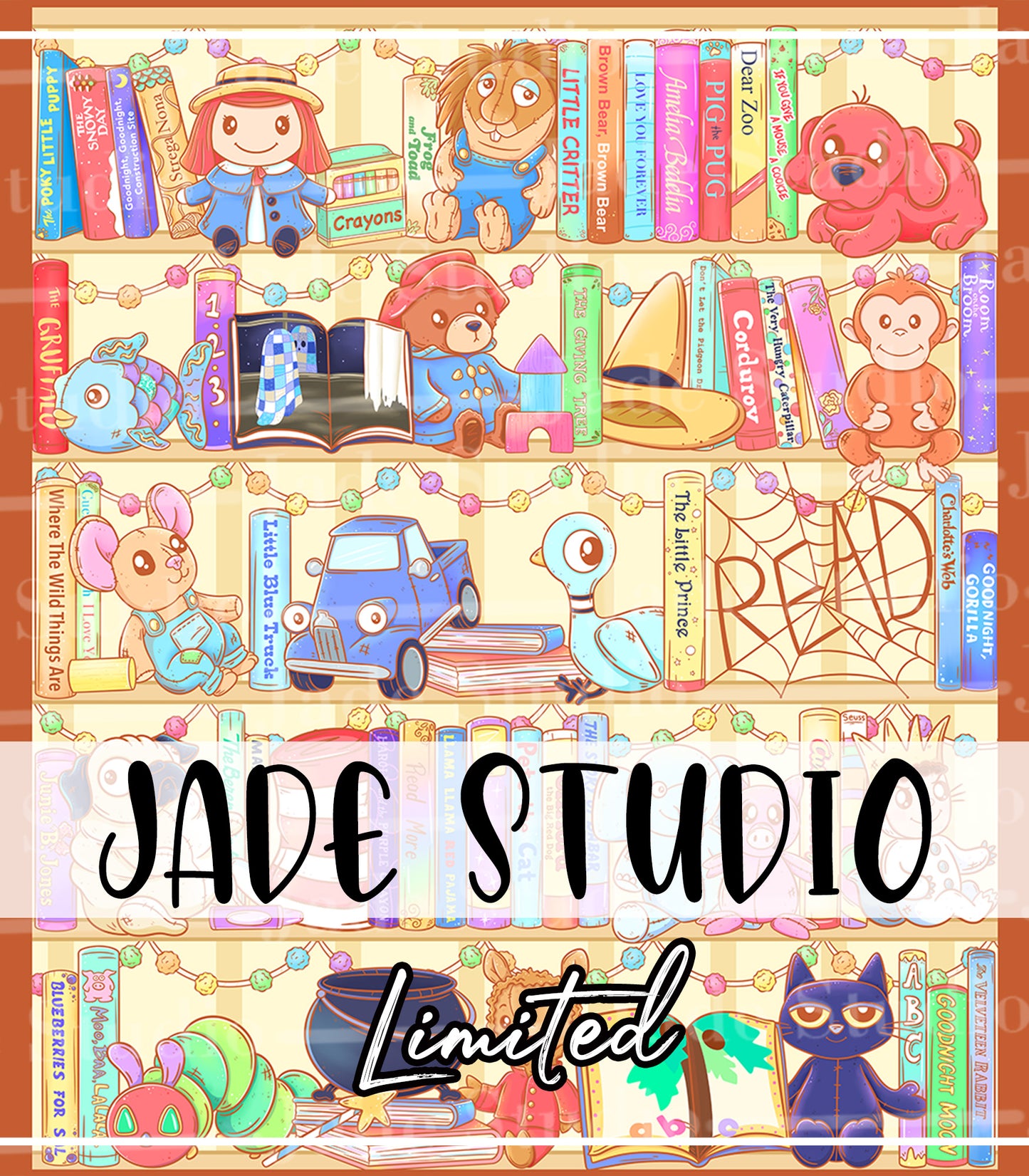 Limited-Kids Book Plushies 50"x60" Blanket Seamless Pattern