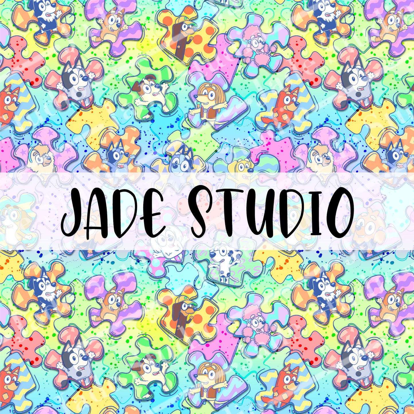 Blue Dog Puzzle Seamless File