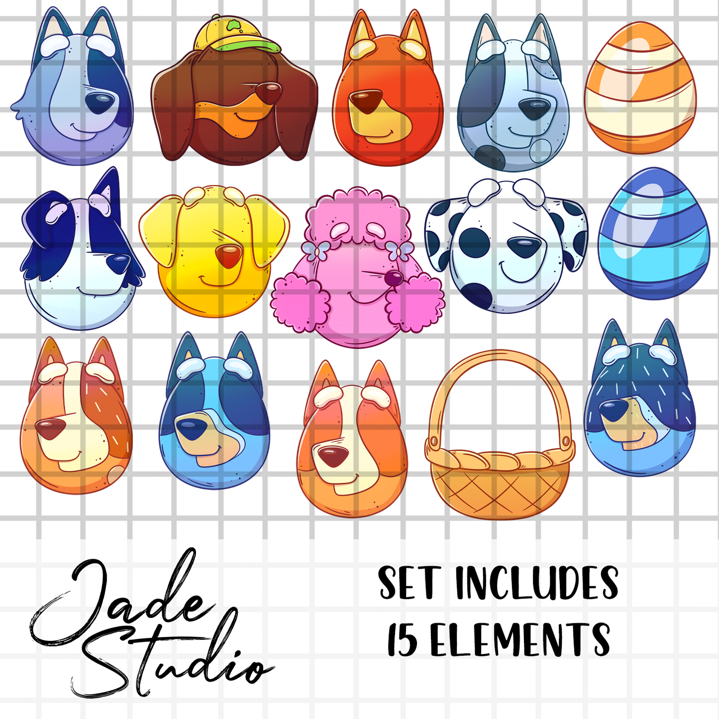 Pup Friends Easter Clip Art Set