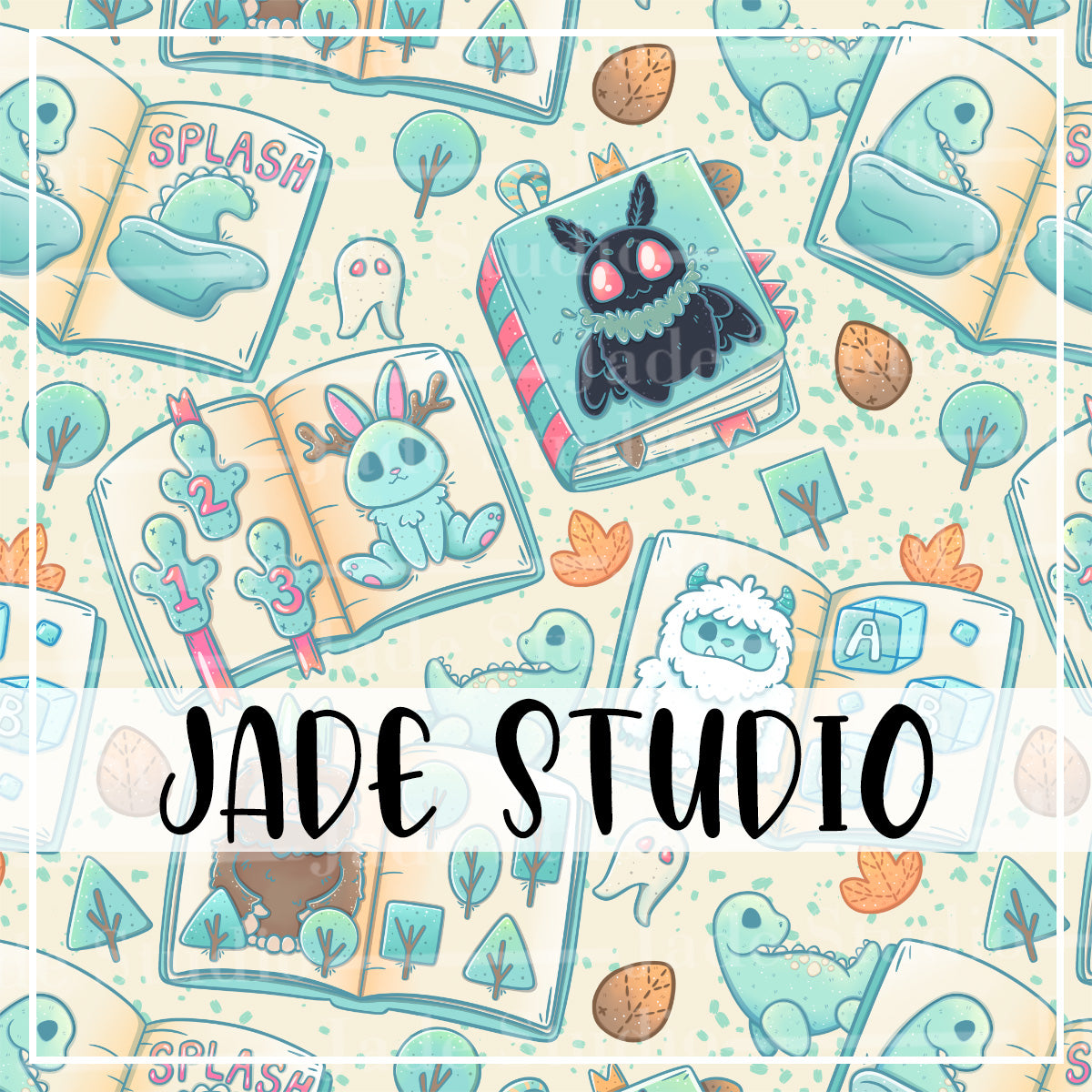 Cryptid Busy Books Seamless Pattern