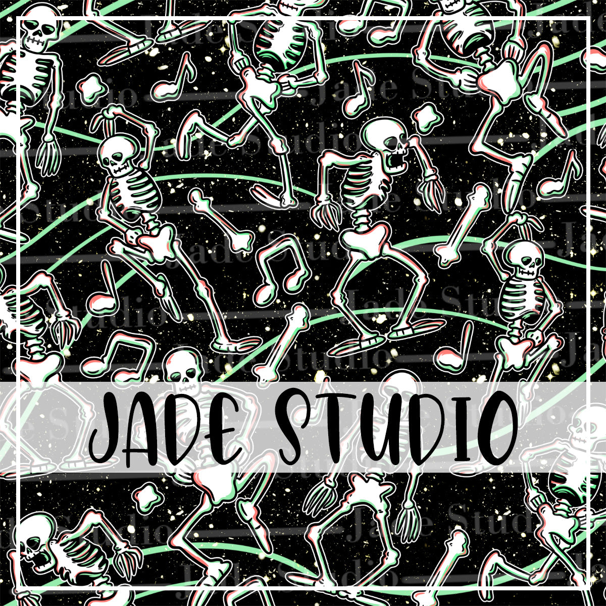 Dancing Bones Seamless Pattern