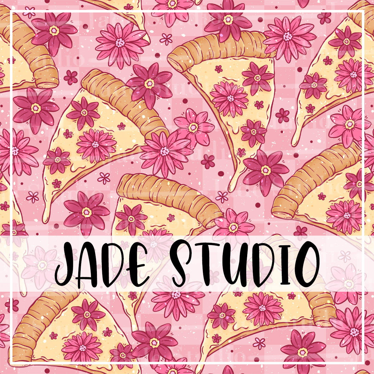 Flower Pizza Seamless Pattern