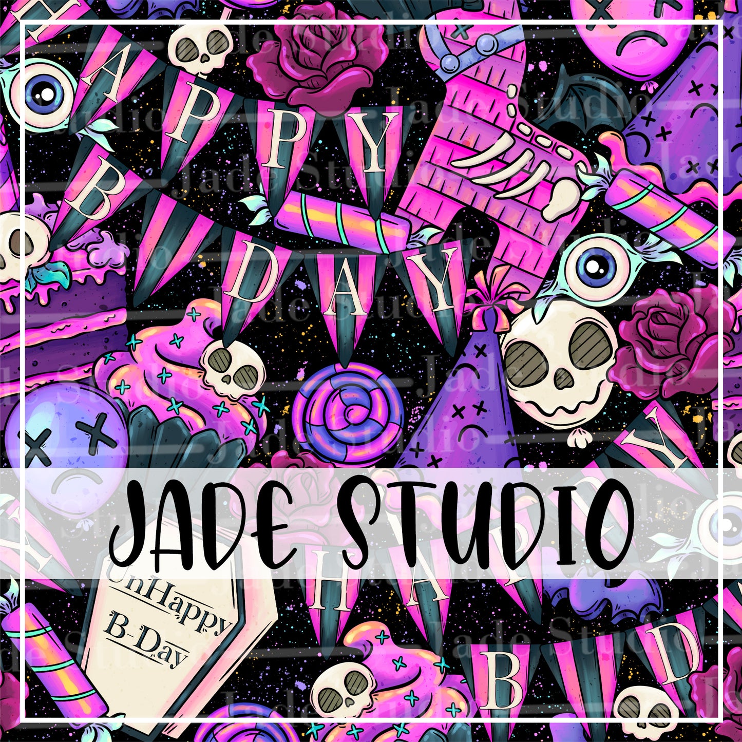 Alt Birthday Party Seamless Pattern