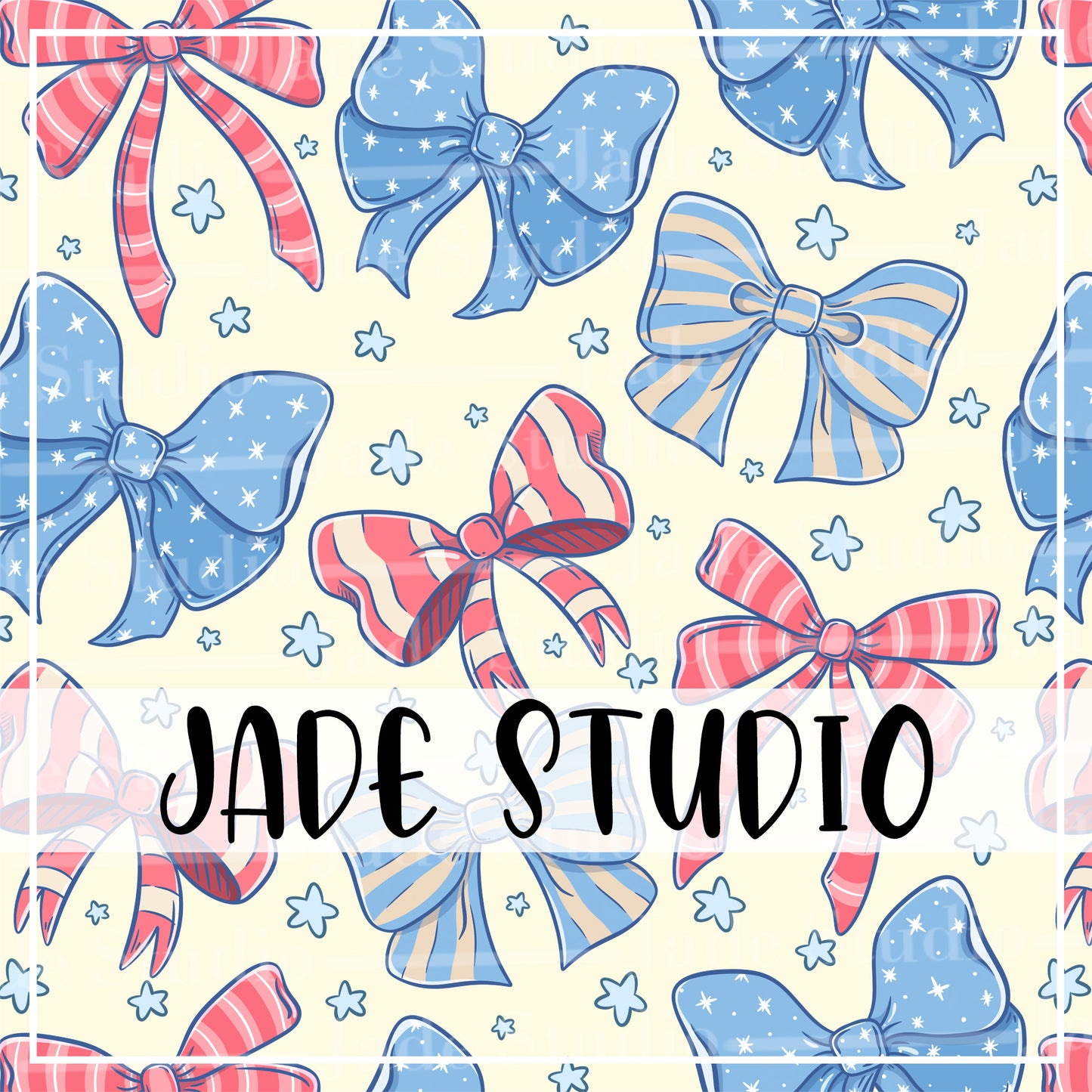 July Bows Seamless Pattern