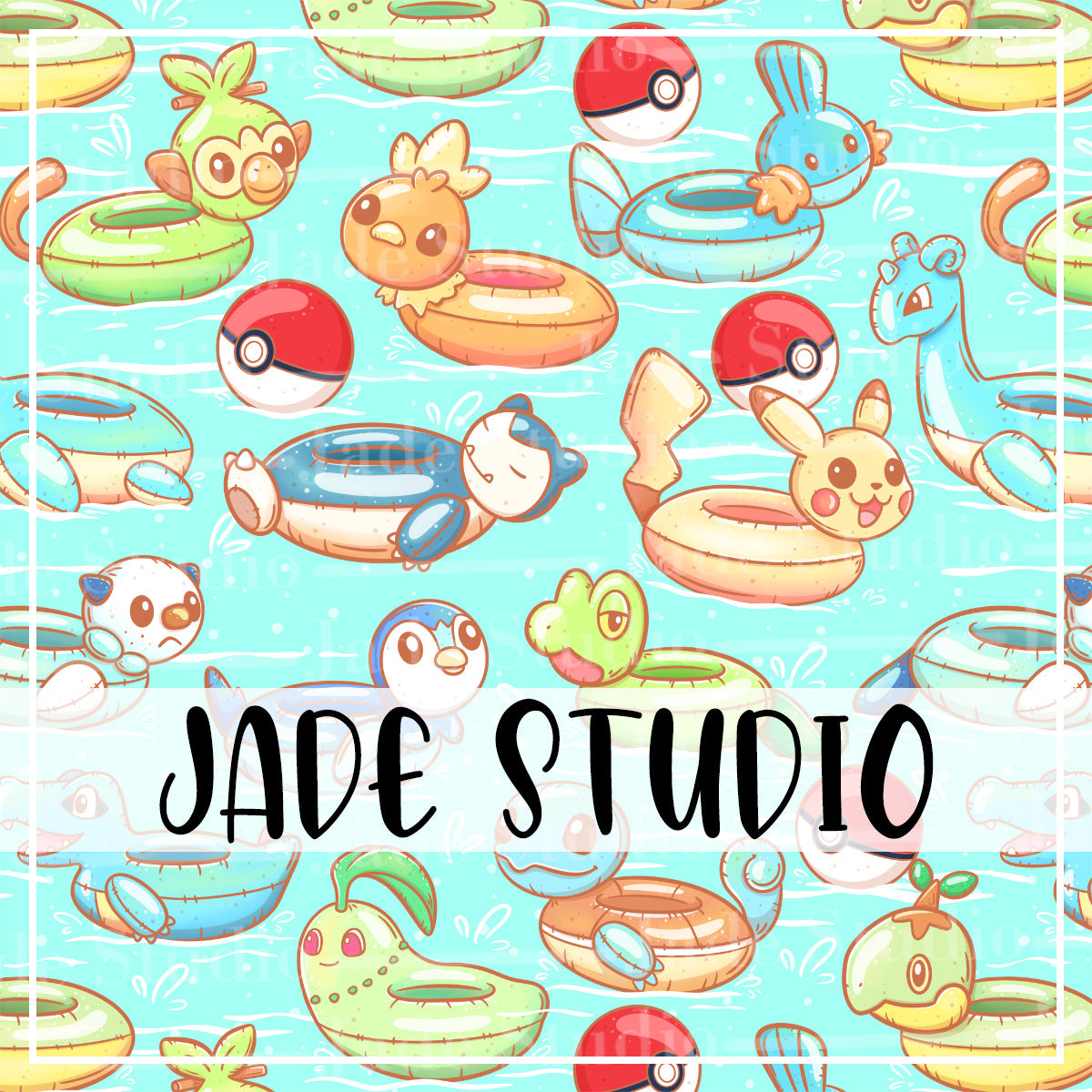 Pokie Floaties Seamless Pattern