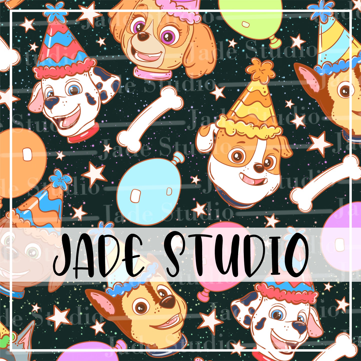 Paw Party Seamless Pattern