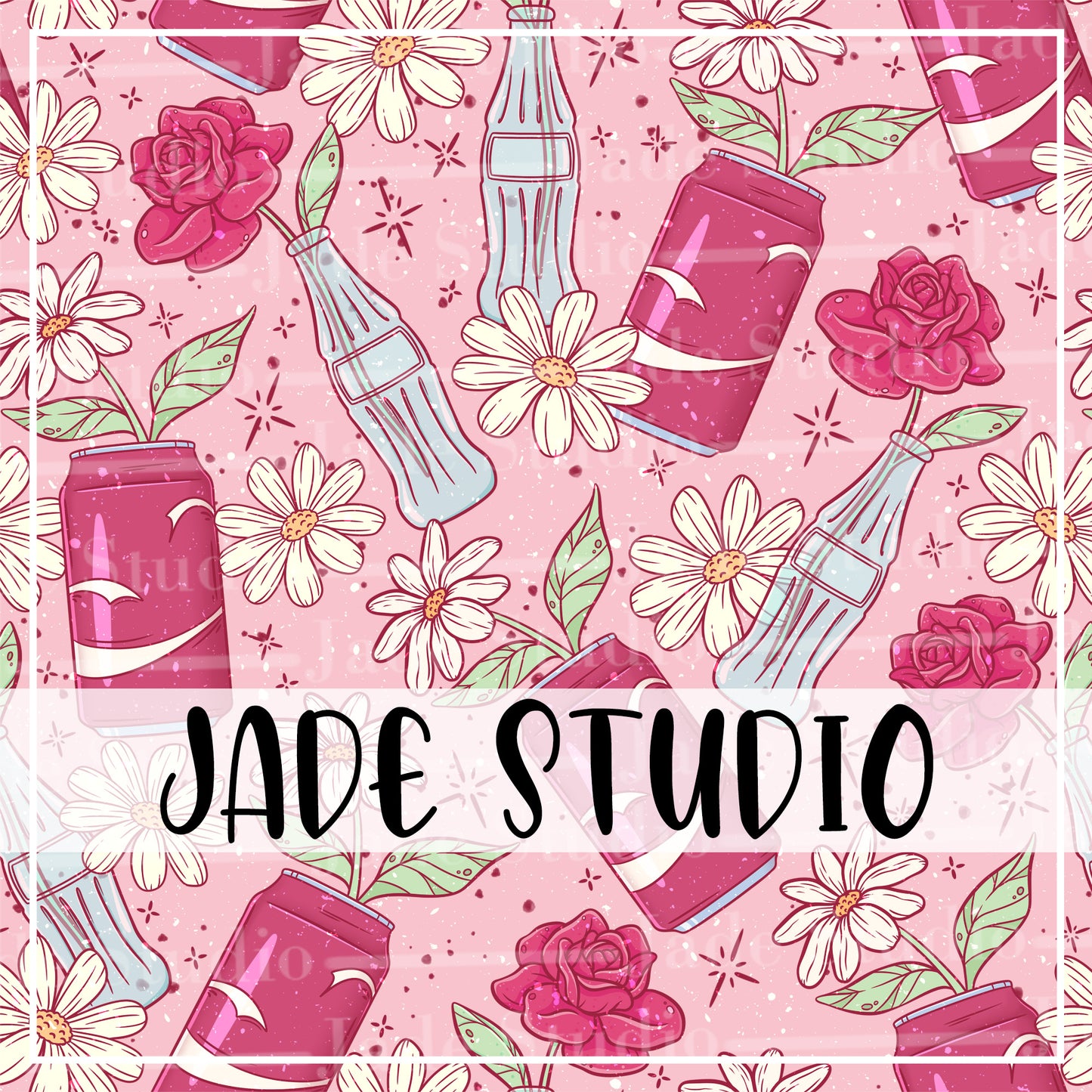 Soda Flowers Seamless Pattern