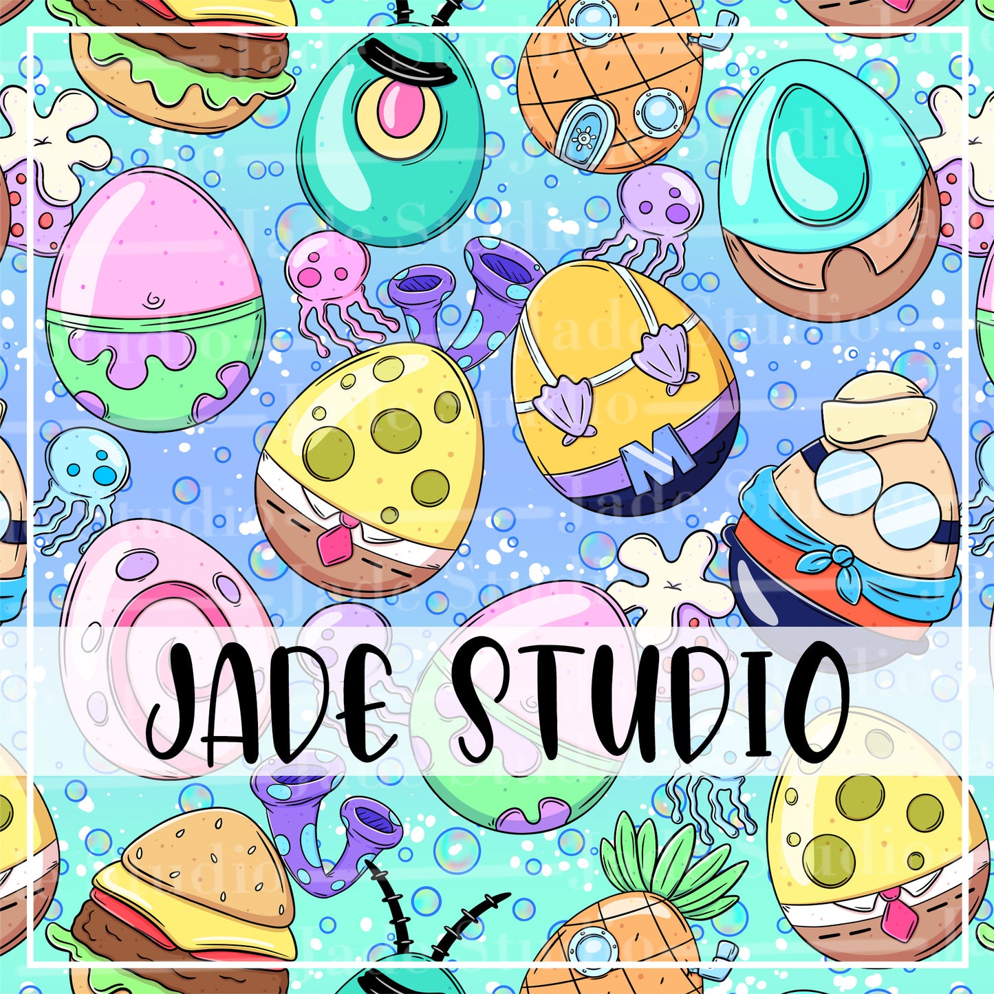Sponge Friends Easter Seamless Pattern