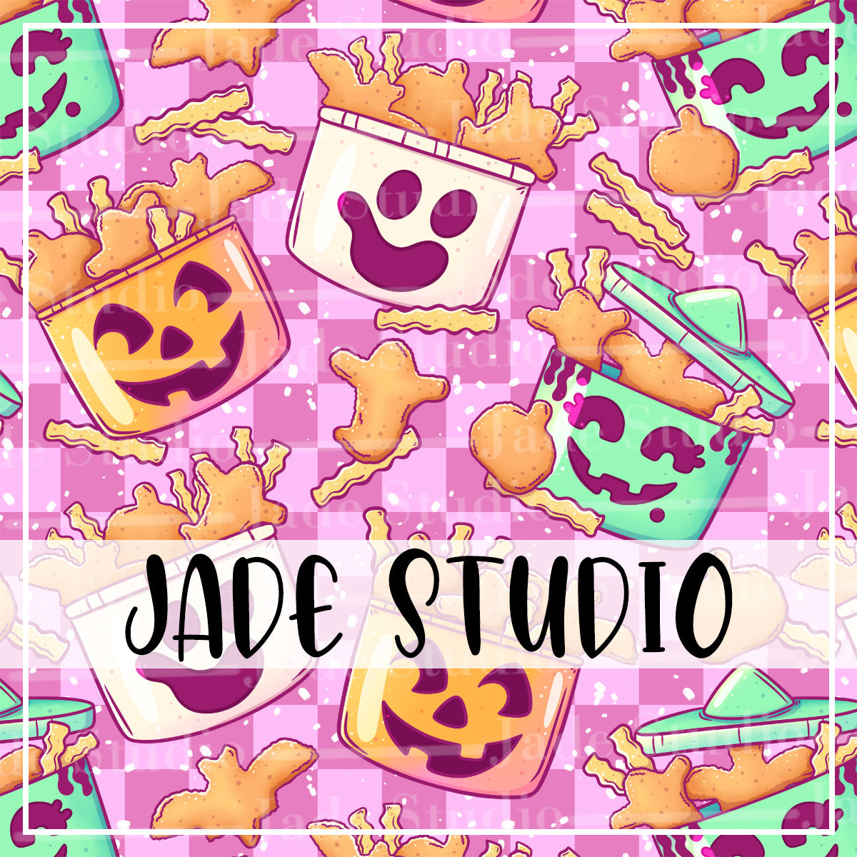 Spooky Nuggs Seamless Pattern