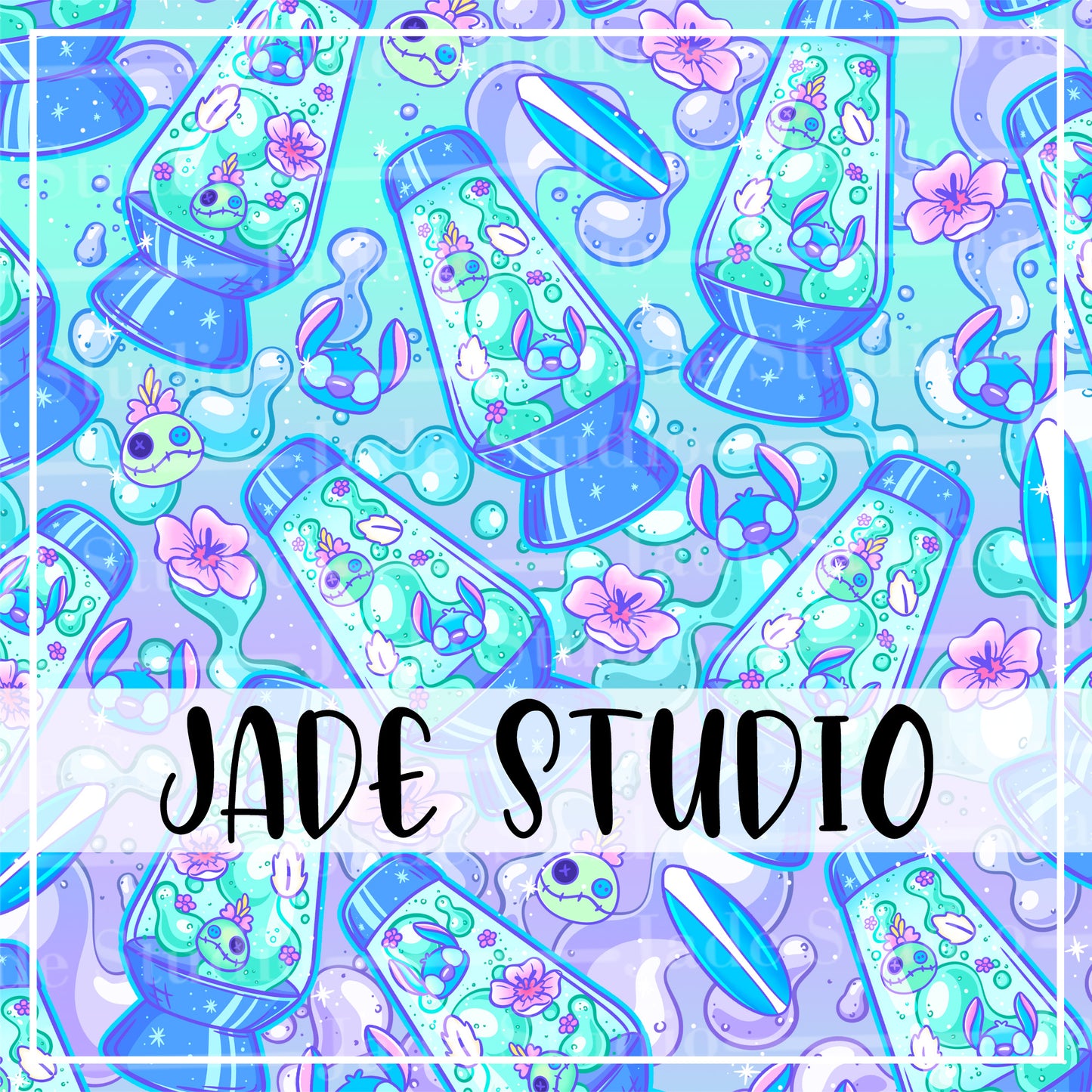 Alien Lava Lamp Seamless Pattern