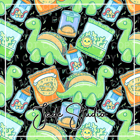 Tacosaurus Seamless Pattern