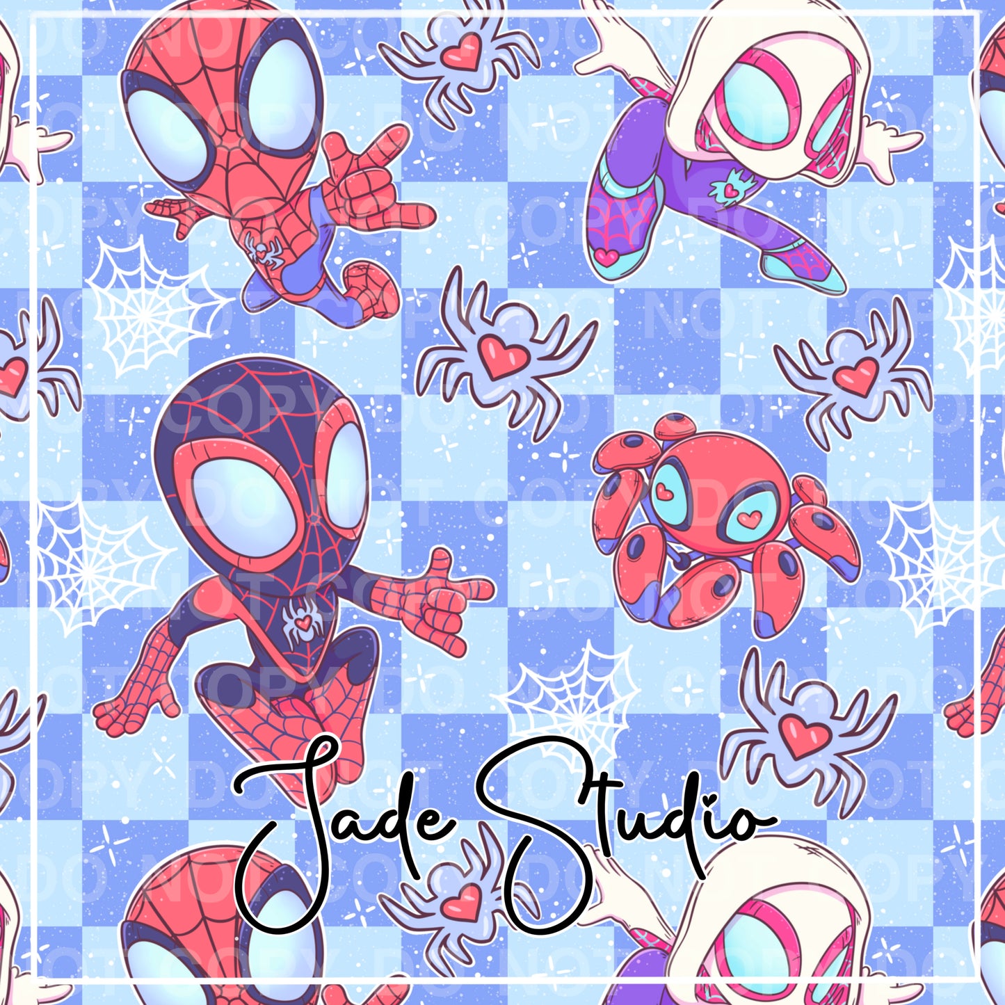 Spider Valentines Seamless Pattern