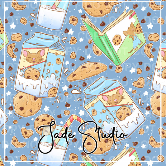 Cookies and Story Time Seamless Pattern