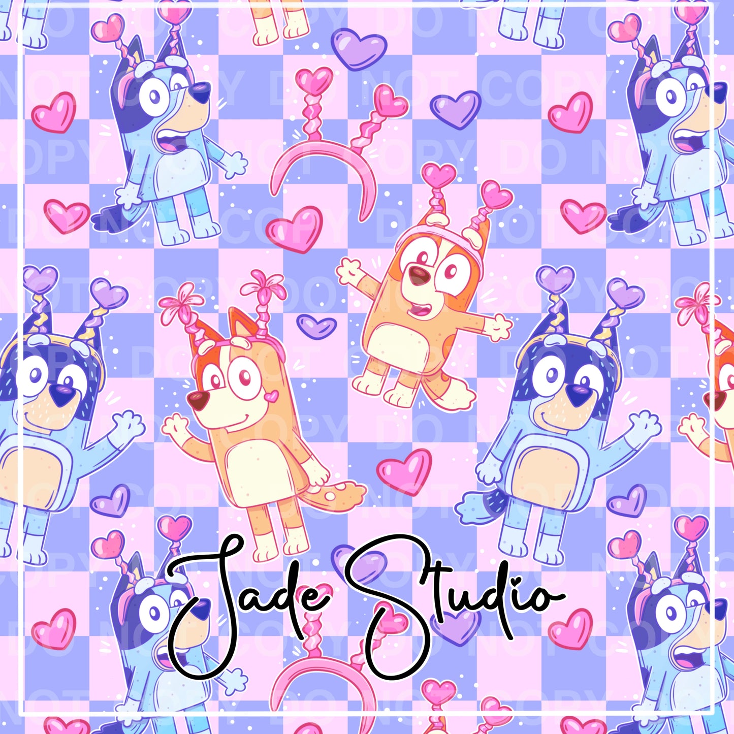 Heeler Hearts Seamless Pattern