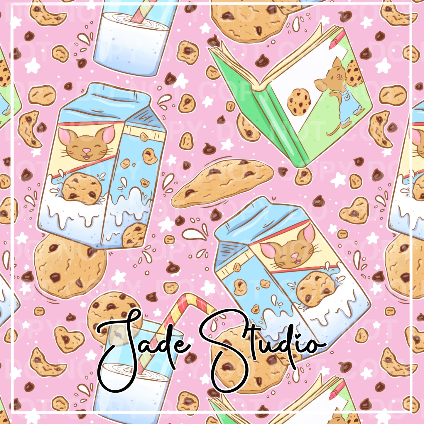 Cookies and Story Time Seamless Pattern