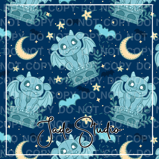 Hextober Day 2- Gargoyle Seamless Pattern