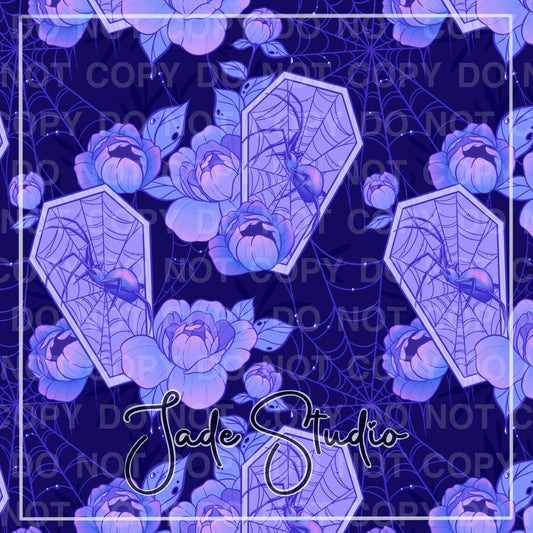 Hextober Day 1- Coffin Seamless Pattern