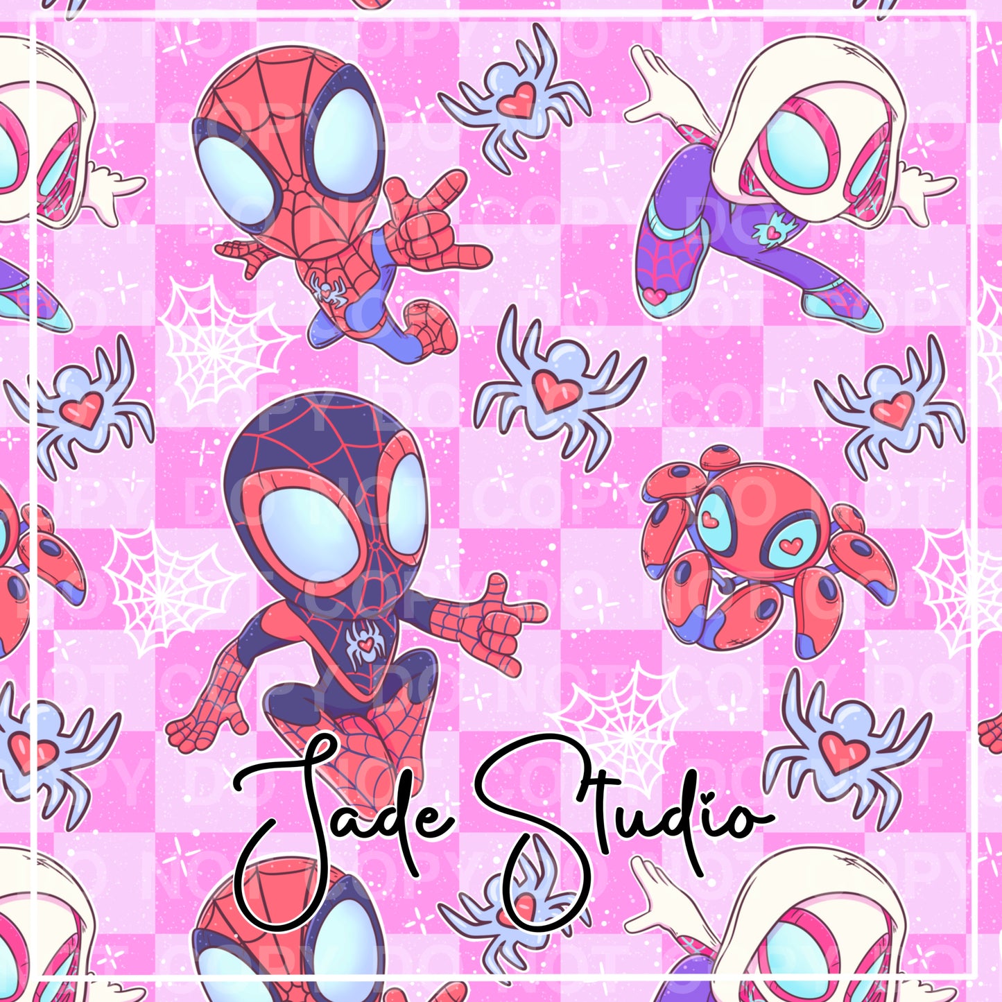 Spider Valentines Seamless Pattern