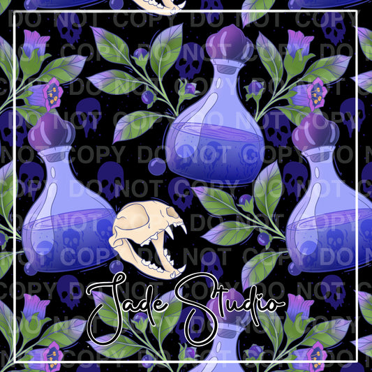 Hextober Day 4- Belladonna Seamless Pattern