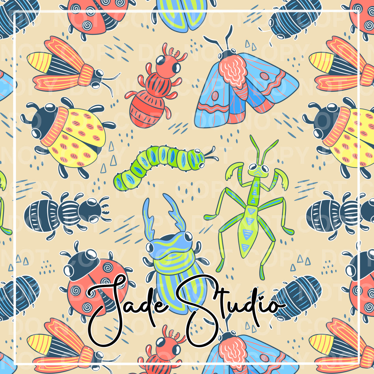 Jade Design With Insect Hextober Day 6- Insects Seamless Pattern – Jade Studio by Charise