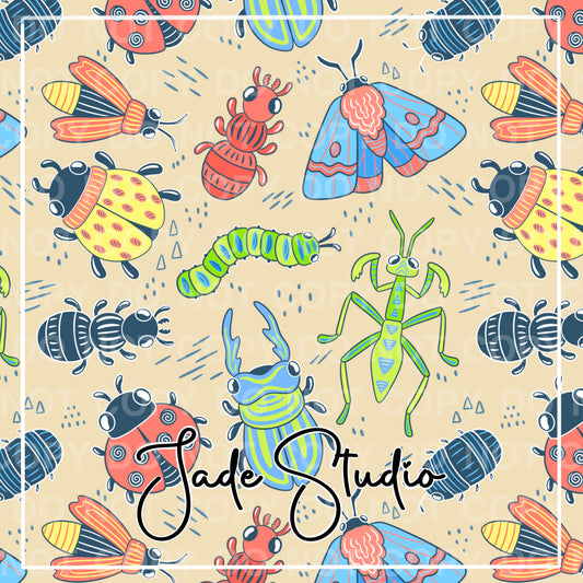 Hextober Day 6- Insects Seamless Pattern