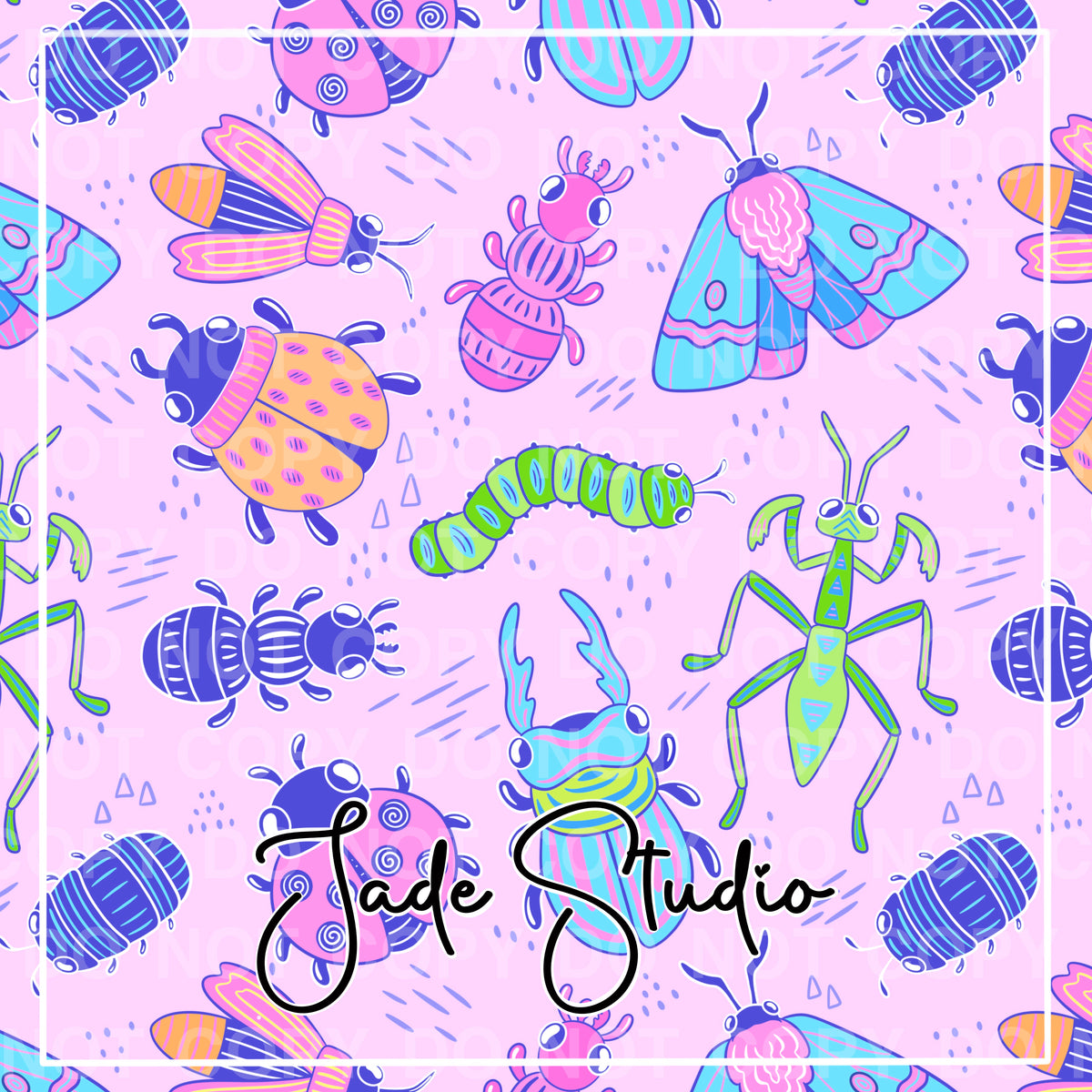 Jade Design With Insect Hextober Day 6- Insects Seamless Pattern – Jade Studio by Charise