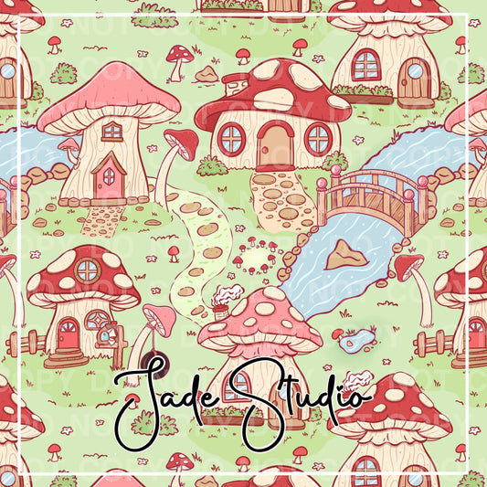 Hextober Day 5- Mushrooms Seamless Pattern