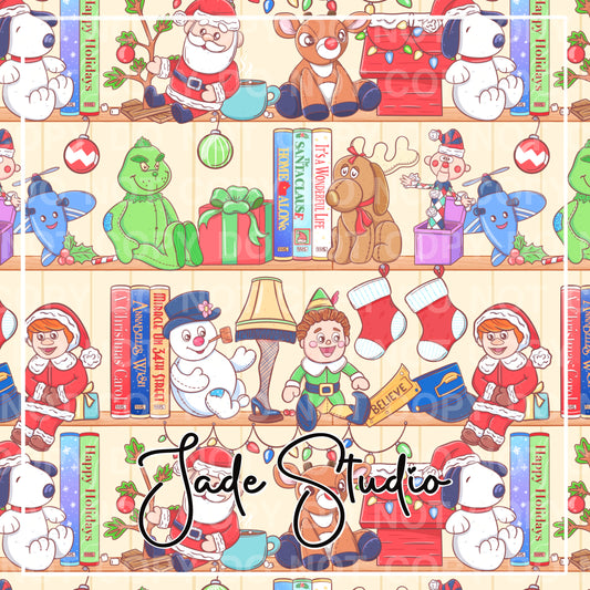 Christmas Stuffies Seamless Pattern