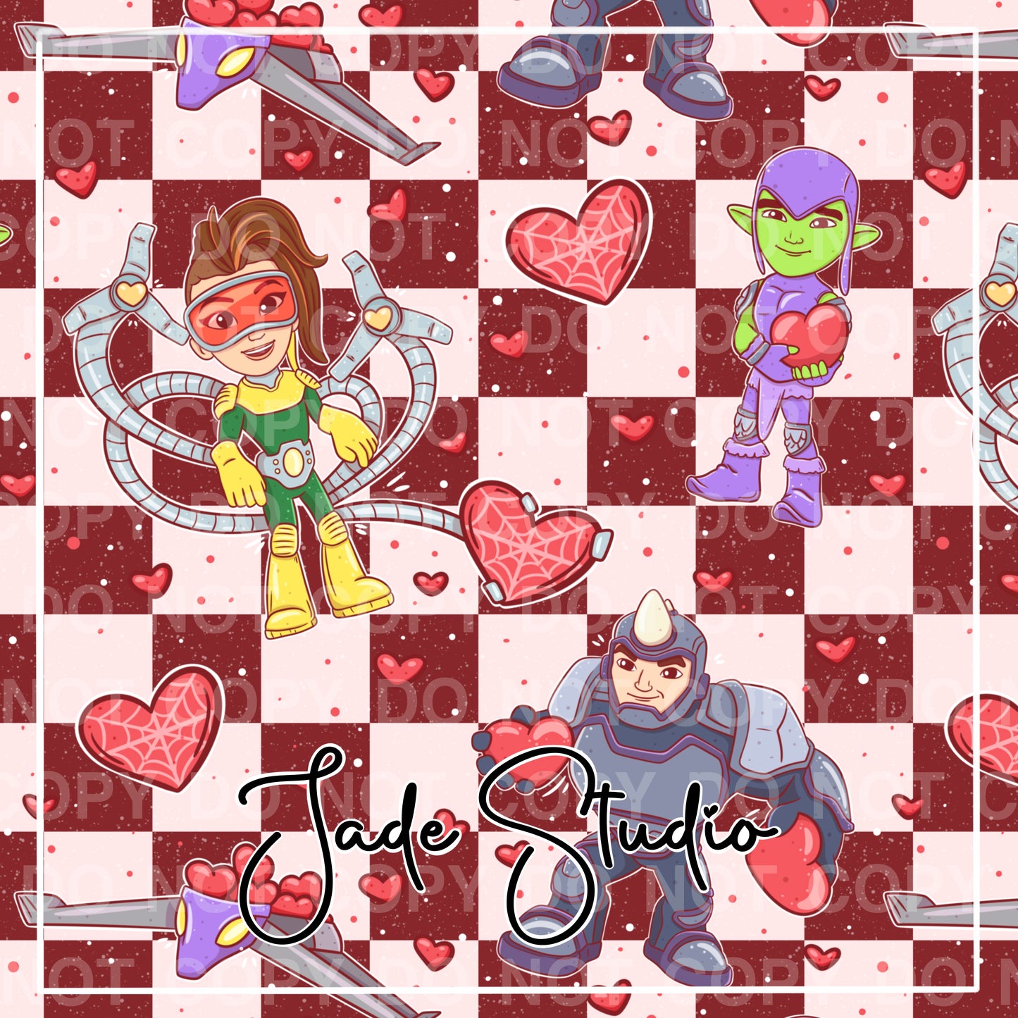 Villain Valentines Seamless Pattern