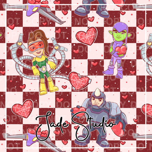 Villain Valentines Seamless Pattern