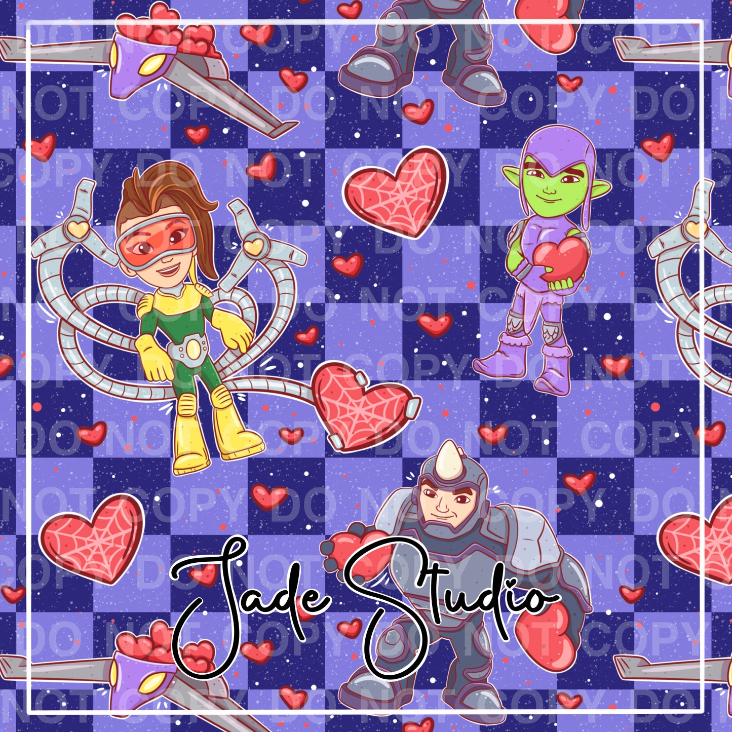 Villain Valentines Seamless Pattern