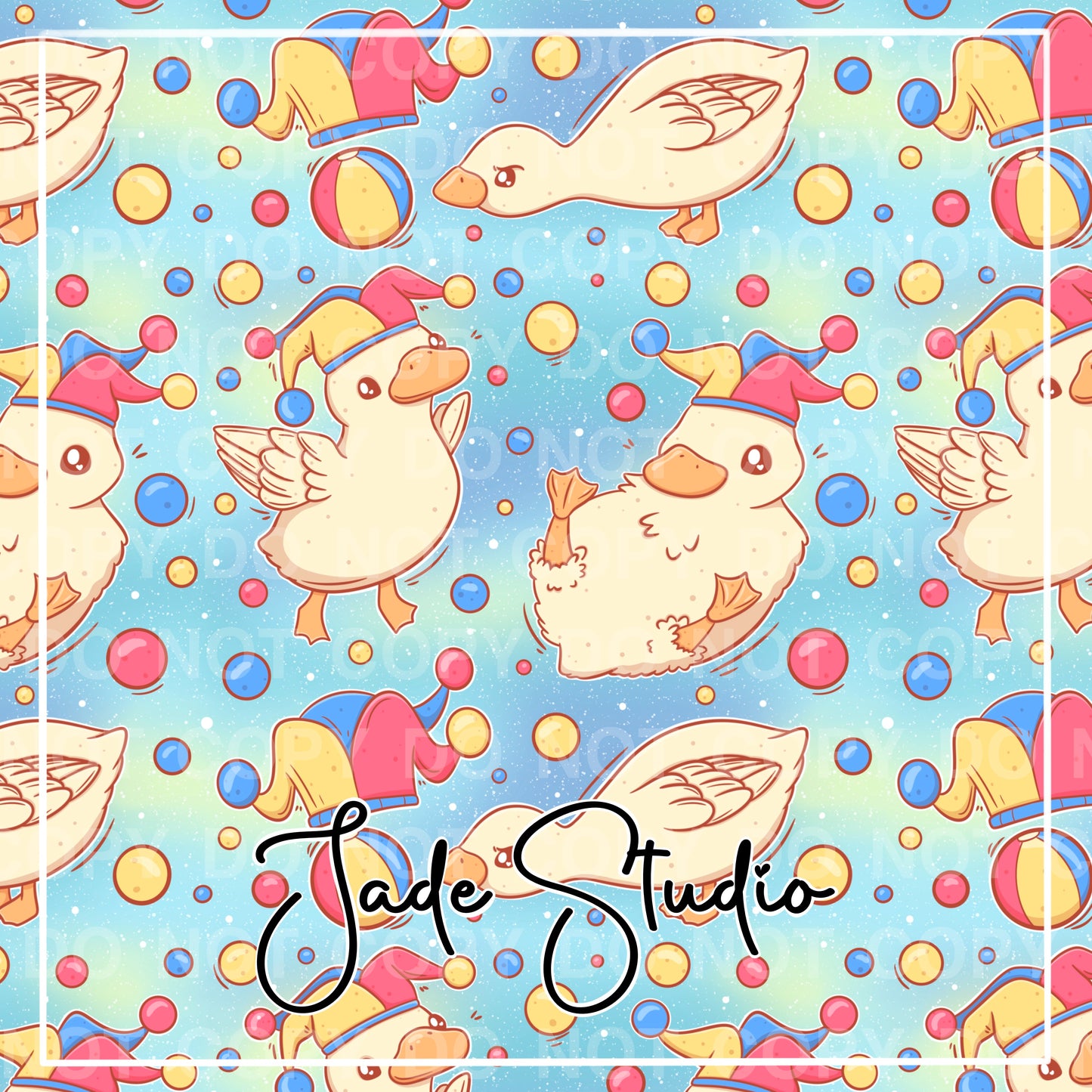 Silly Duck Seamless Pattern