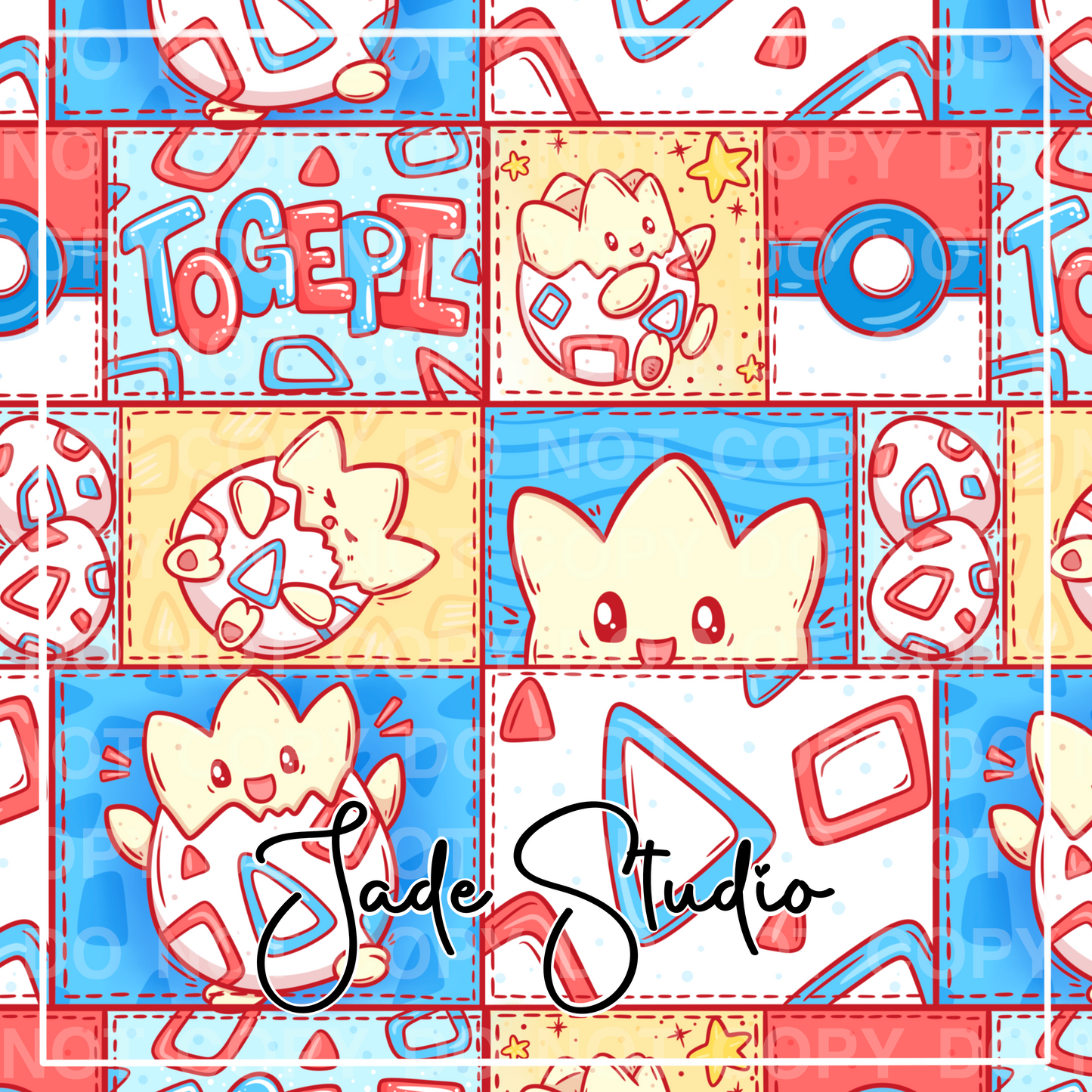 Pokie Egg Patchwork Seamless Pattern